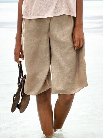 Women Cotton Linen Shorts Pansts