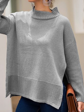 Long Sleeve Stand Collar Sweater
