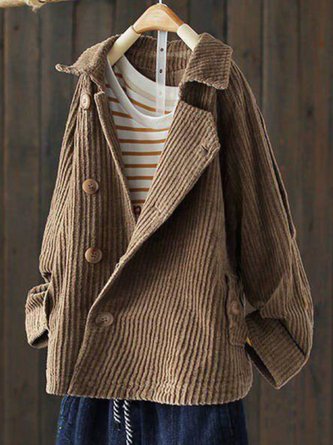 Casual Over Size Long Sleeve Corduroy Outerwear