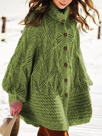 Sweater plus size Vintage Cotton Knitted Sweater Coat