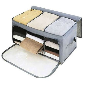 Foldable Bamboo Fibre Home Storage Bag Box Quilt Cloths Organizer with High Quality