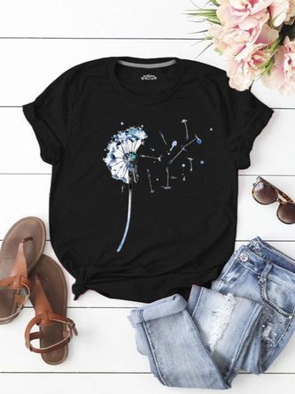 Cotton Casual Crew Neck T-shirt