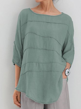 Round Neck 3/4 Sleeve Top