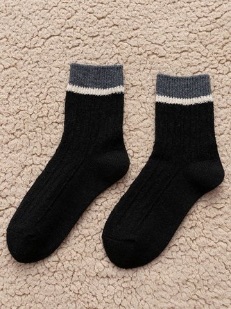 Striped winter wool warm socks