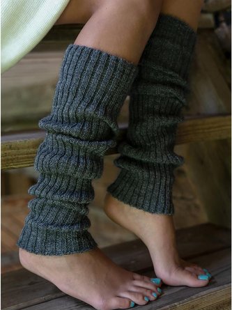 Knee High Welly Socks Soft Woolen Footless Yoga Pilates Leg Warmens