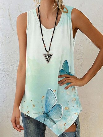 Cotton-Blend Sleeveless Vest