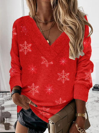 Christmas Casual Geometric Sweatshirts