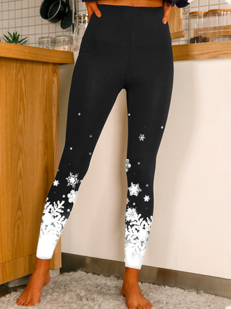 Women Snow Christmas Skinny Leggings