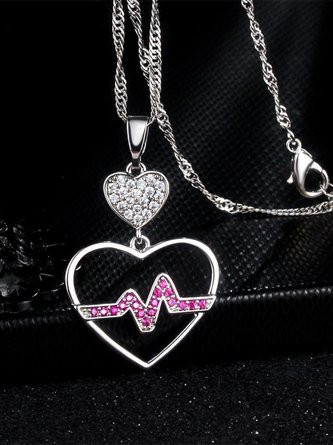 ECG Heart Diamond Necklace