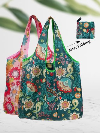 Ethnic Print Foldable Large Capacity Lightweight Shopping Bag Tote Bag
