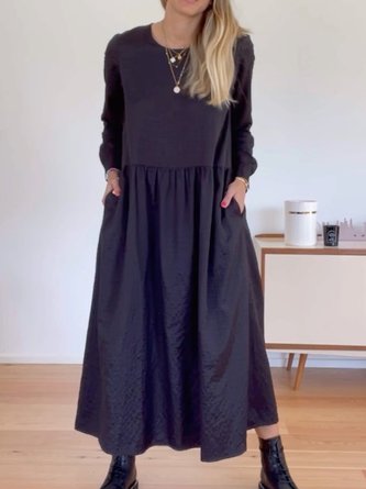 Plain loose Pullover Long Dress