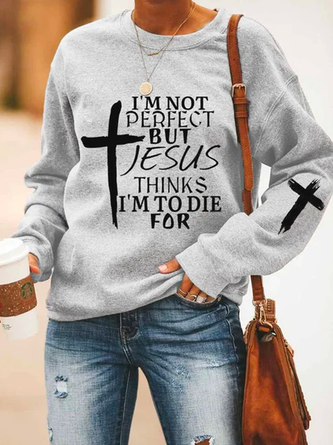 Casual Loose Text Letters Sweatshirts