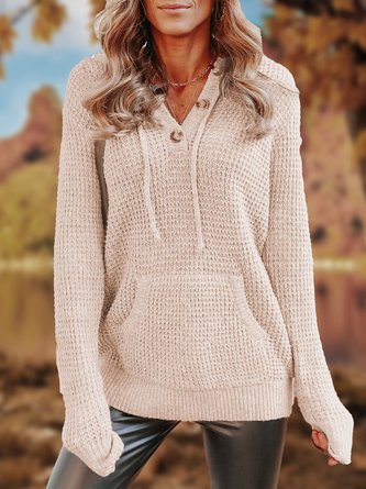 Plain Wool/Knitting Hoodie Sweater