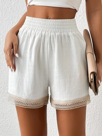 Linen Linen Plain Loose Shorts