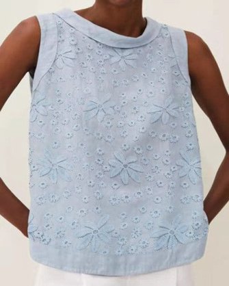 Cotton And Linen Plain Linen Tank Top