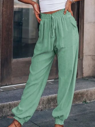 Solid Color Cotton Comfortable Casual Trousers
