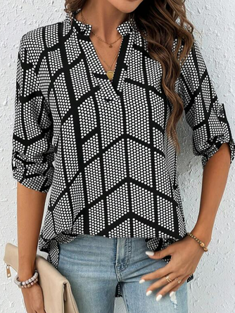 Loose Casual Shirt Collar Blouse
