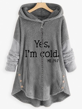Women's Funny Yes I'm Cold Casual Teddy Jacket