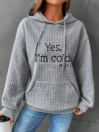Casual Loose Hoodie Text Letters Hoodie