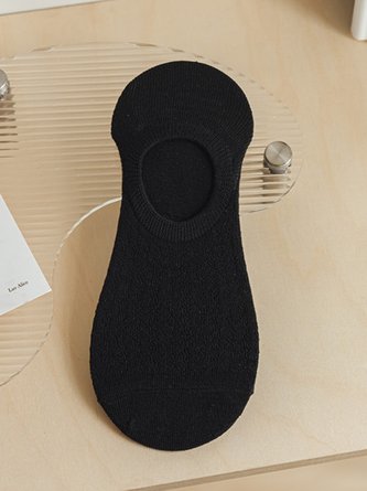 1pair Casual Breathable Hollow Out Plain Ankle Socks