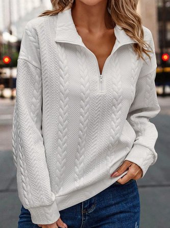 Casual V Neck Loose Sweatshirt