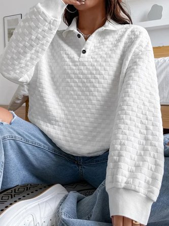 Plus size Casual Loose Shawl Collar Sweatshirt