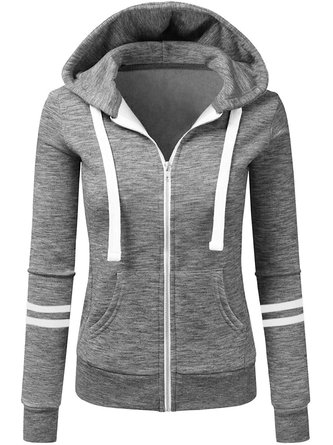 Striped Loose Hoodie Casual Jacket
