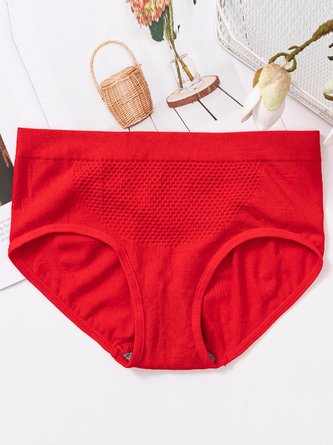 Plain Hollow Out Casual Panty