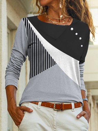 Women's Color Block Long Sleeve Shirt