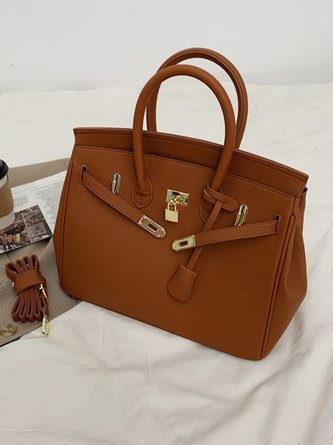 Large Capacity Twist Lock Handbag Crossbody Bag