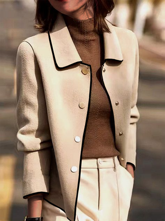 Women’s Shawl Collar Simple Regular Fit Coat
