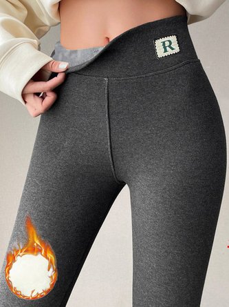 Text Letters Fleece Legging