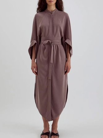 Loose Daily Casual Maxi Dress With Belt