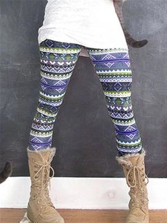 Autumn Winter Casual Vintage Printed Leggings