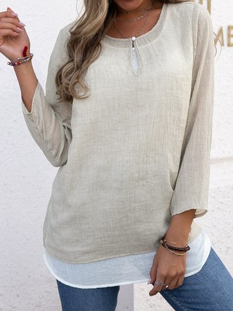 Cotton Casual Long Sleeve Top