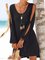 Cold Shoulder Cotton-Blend Shift Casual Dress