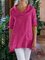 Women Pockets Solid Cowl Neck Casual Top