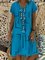 Short Sleeve Solid Casual Shift Dress