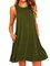 Women A-Line Crew Neck Sleeveless Solid Dress