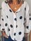 Women Polka Dots Buttoned Long Sleeve Casual Top
