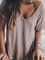 Women V-Neck Solid Short Sleeve Top