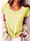 Women Cotton Solid Short Sleeve Orange T-Shirts