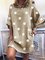 Casual Short Sleeve Polka Dots Shift Tunic Midi Dress