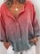 Plus Size V Neck Casual Long Sleeve Tops