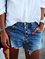 Women Buttoned Down Jeans Shorts Pants