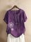 Vintage Printed Flower Short Sleeve Button Down Shirt