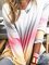 White Long Sleeve Cotton Ombre/tie-Dye Top