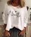 Letter Casual Long Sleeve Cotton-Blend Shirt