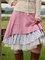 Pink A-Line Cotton-Blend Printed Casual Skirts