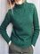 Deep Green Turtleneck Cotton-Blend Vintage Sweaters
